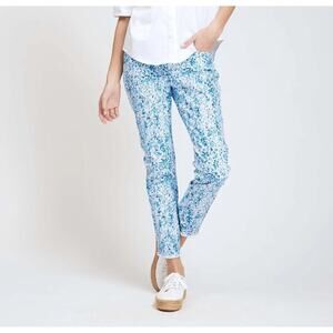 tyler boe Stretch Cotton Twill Toile Print Straight Leg Frayed Hem Coordinating